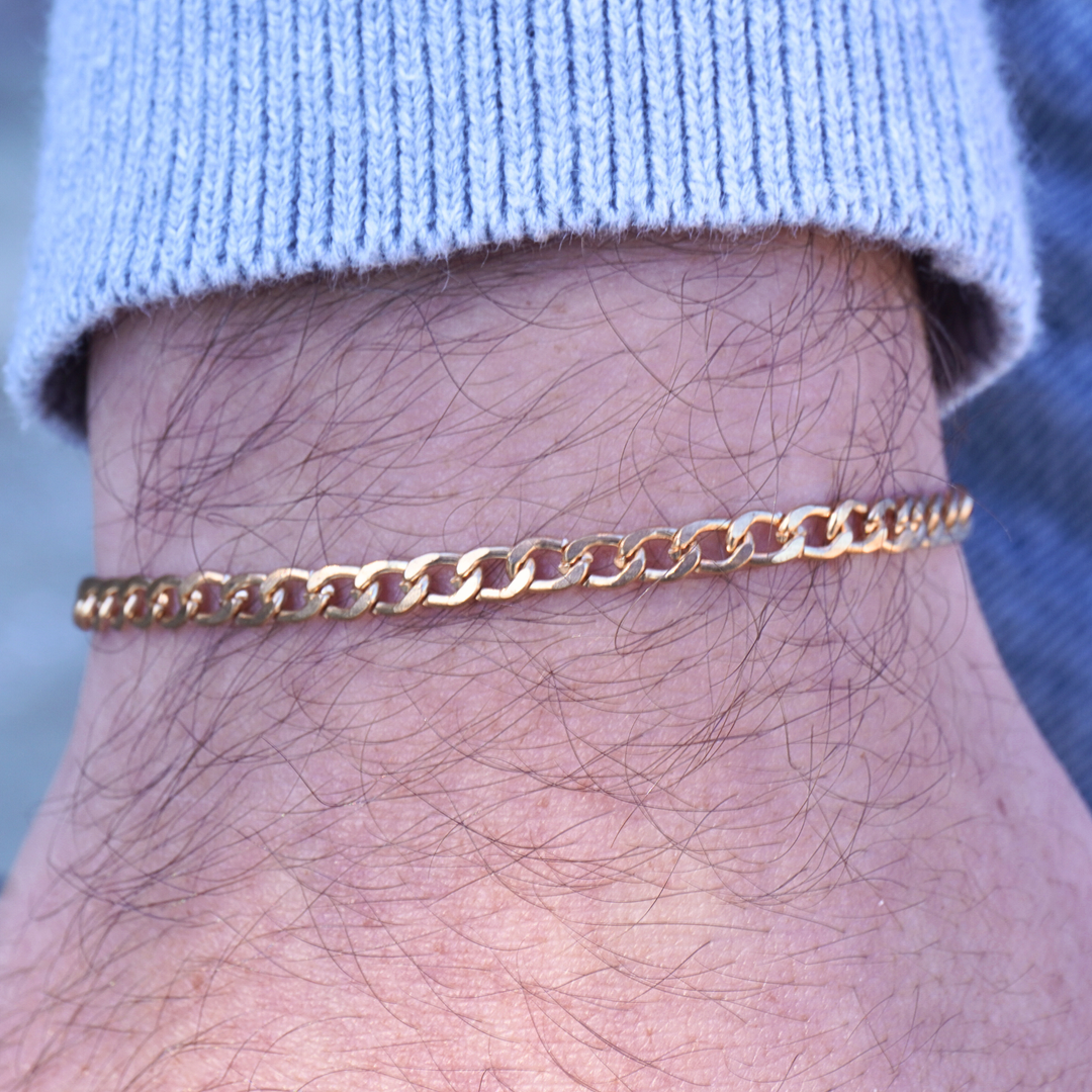 BRACELET CHAINE CUBAINE⎪OR