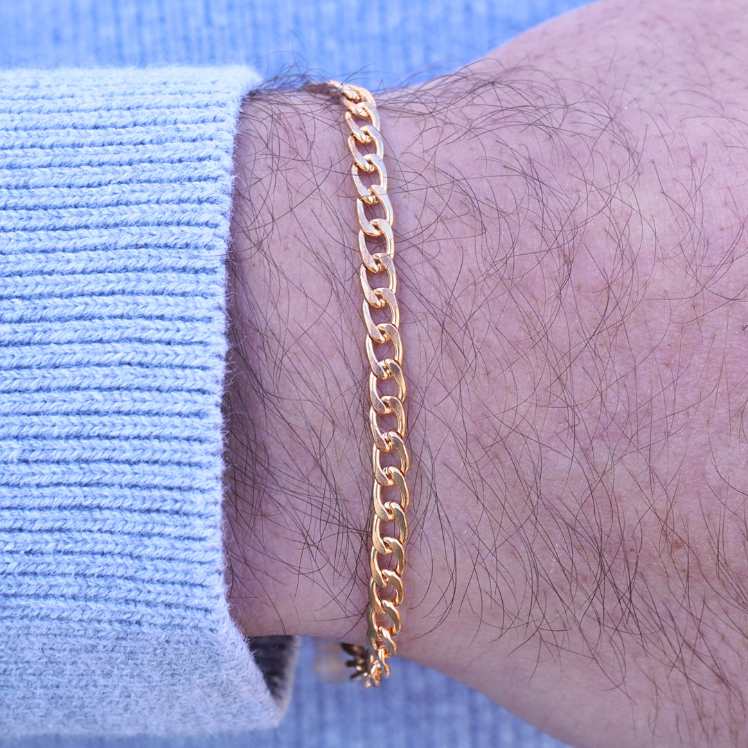 BRACELET CHAINE CUBAINE⎪OR